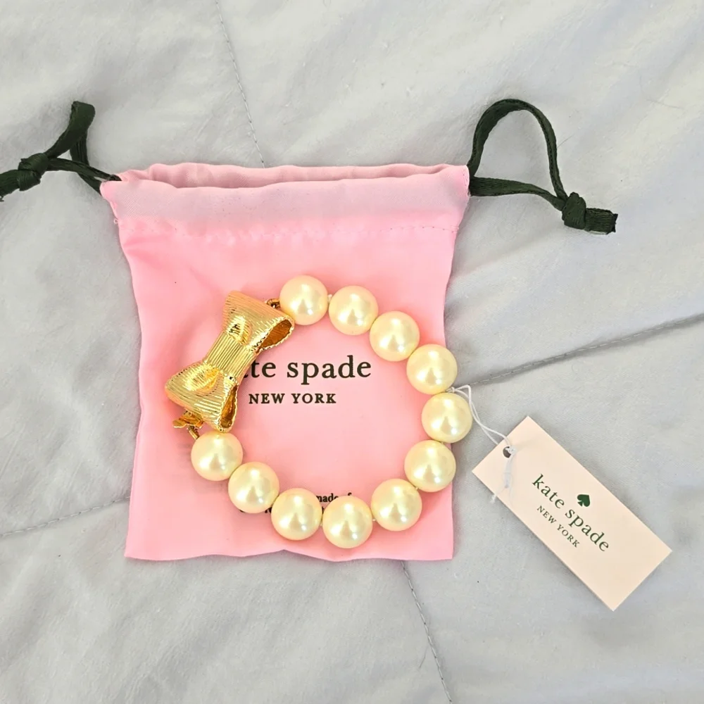 4/17 Kate Spade Cream/Gold Pearl Bracelet - Picture 2 of 2